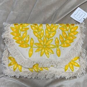 Floral Beaded Clutch (with optional use gold chain)